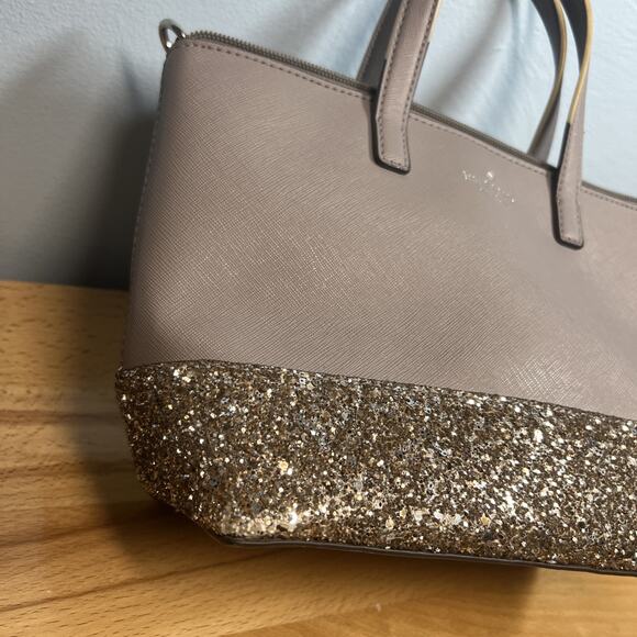 Kate Spade NY Penny Greta Court Tote Purse Glitter Sparkle Bag Cityscape Gray - Picture 6 of 16